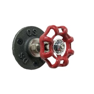 patère style industriel vanne rouge