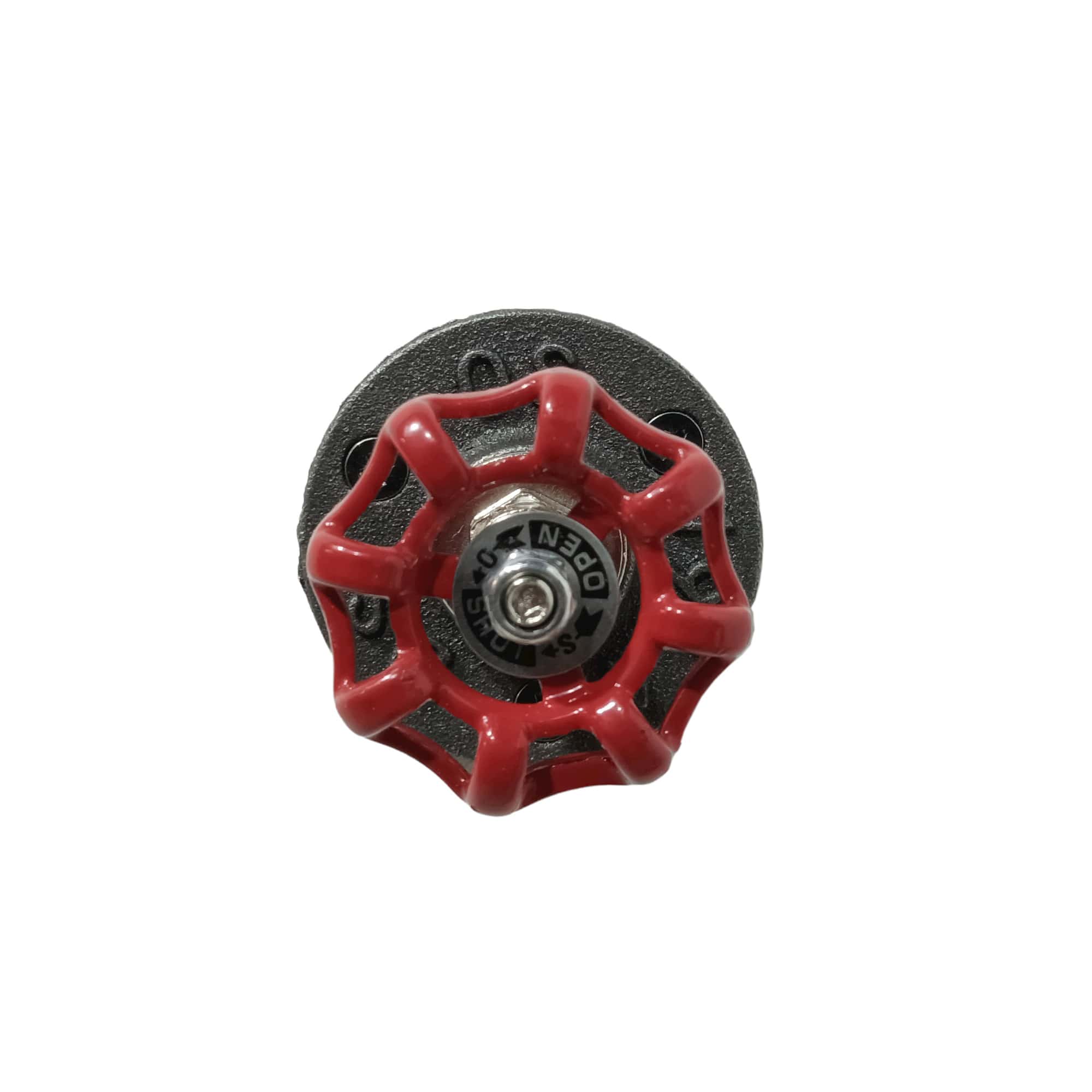 patère style industriel vanne rouge vue de face