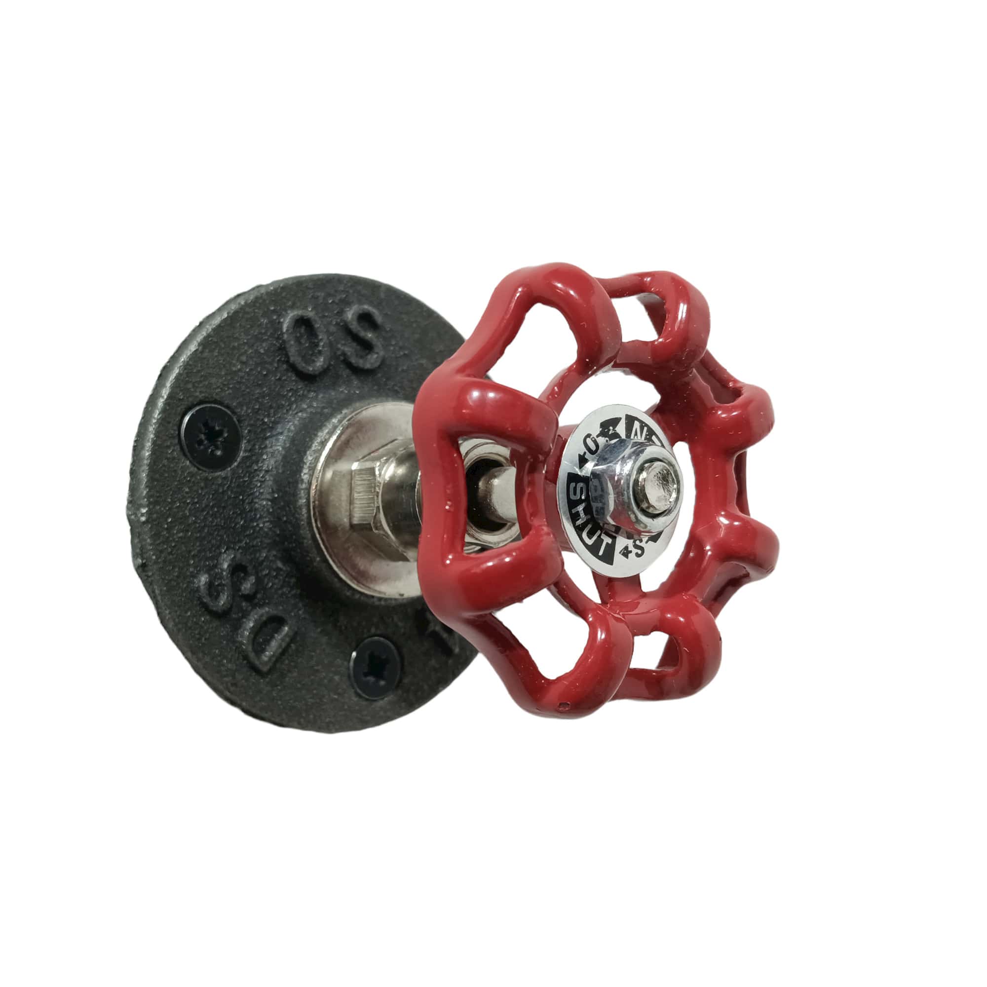 patère style industriel vanne rouge