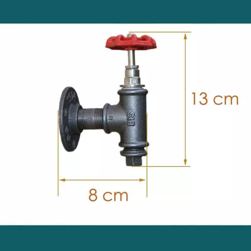 Patère murale vanne rouge raccord fonte – Image 2