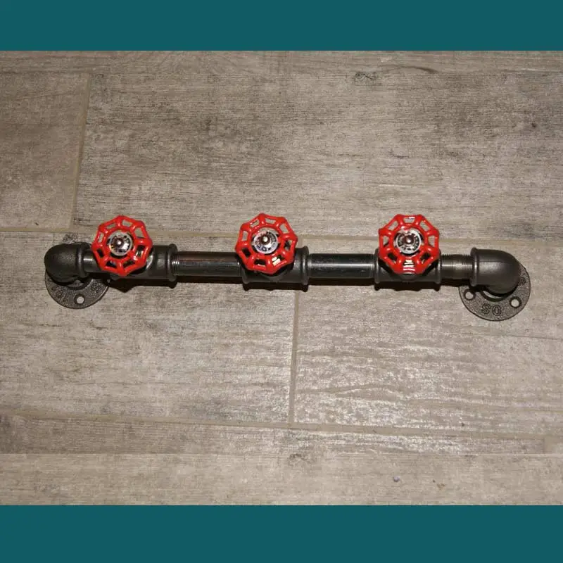 Porte-Manteau Industriel 3 Vannes en Plomberie Vintage - Fabriqué en France – Image 6