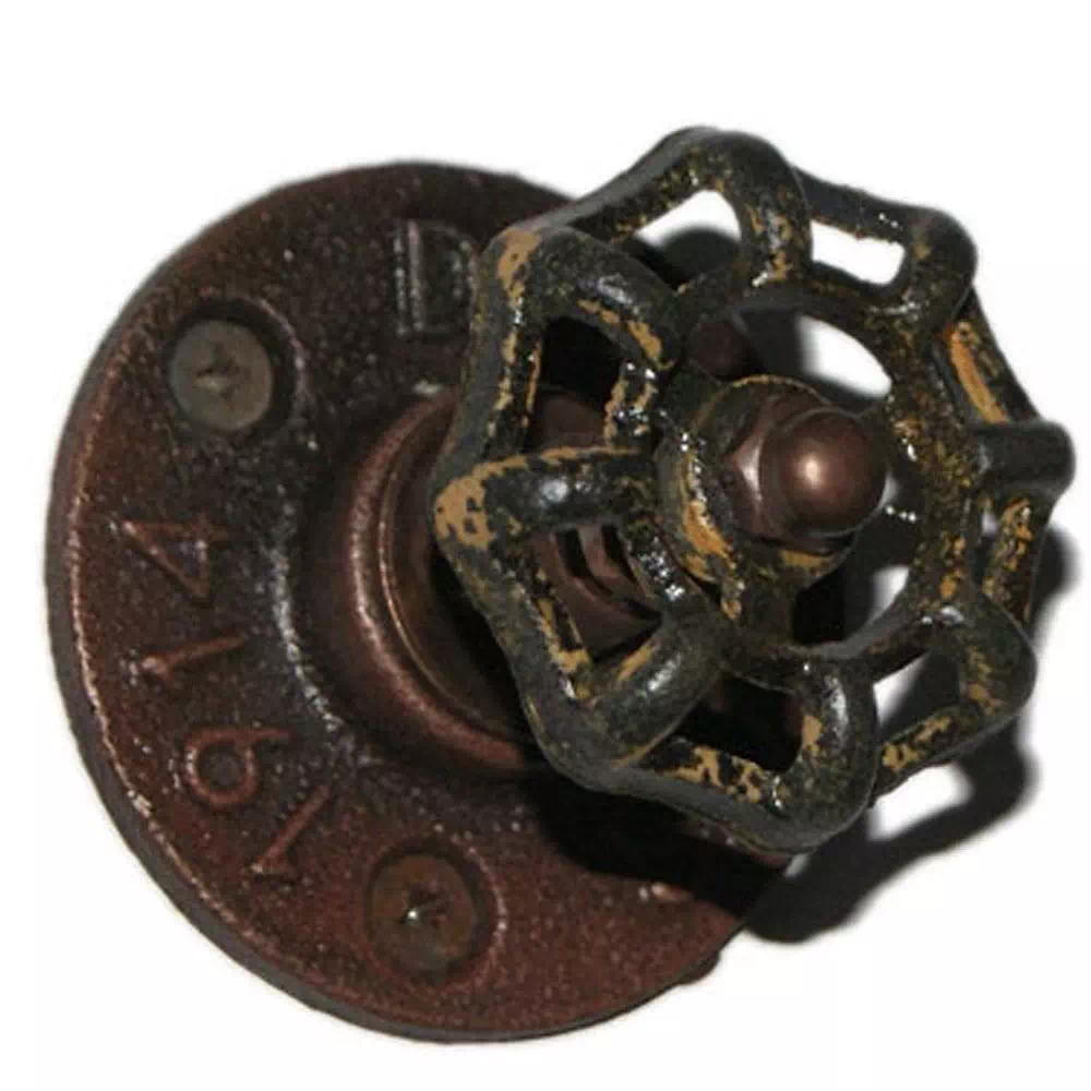 Patère industrielle cuivre vieillie