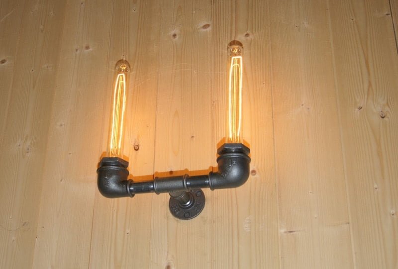 Applique murale double - raccords style industriel