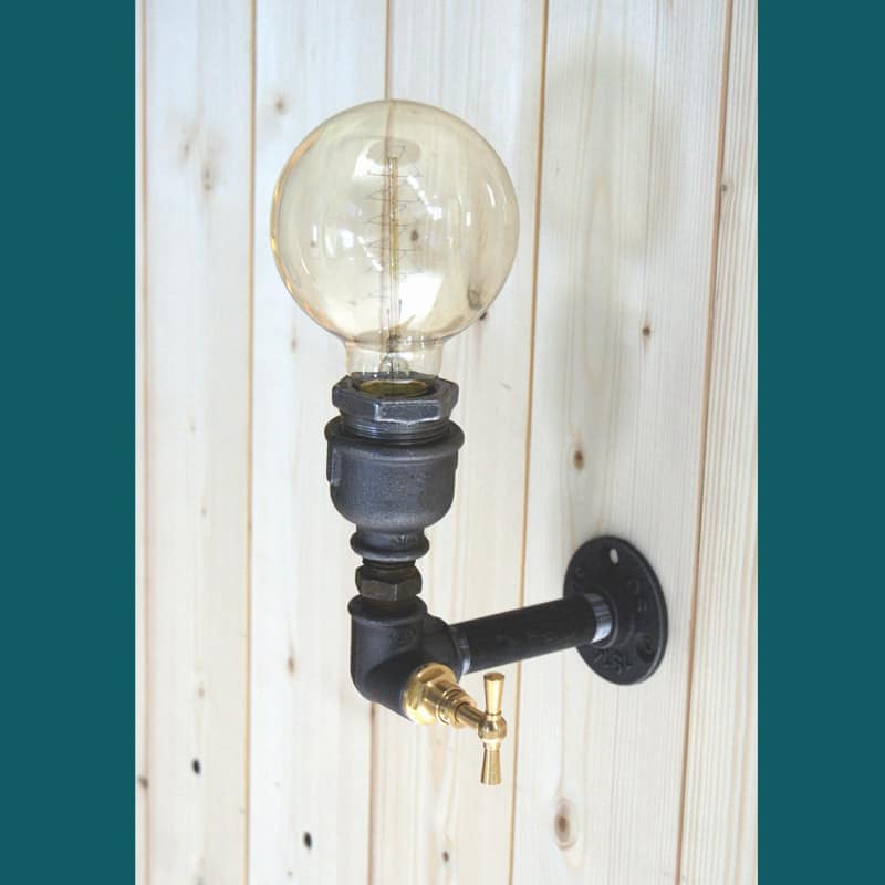 Applique style industriel avec interrupteur robinet