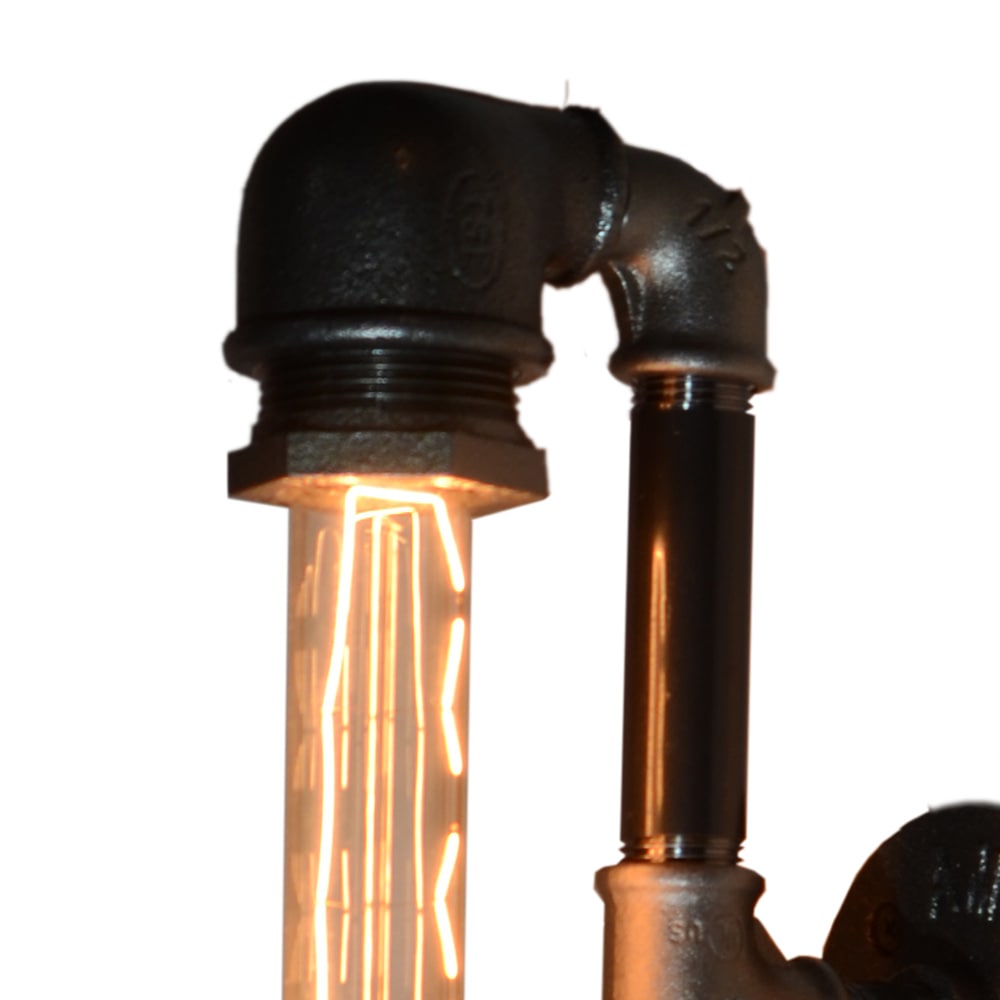 Applique tube style industriel raccord plomberie fonte