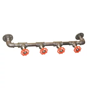 Porte manteau 4 vannes rouge style industriel