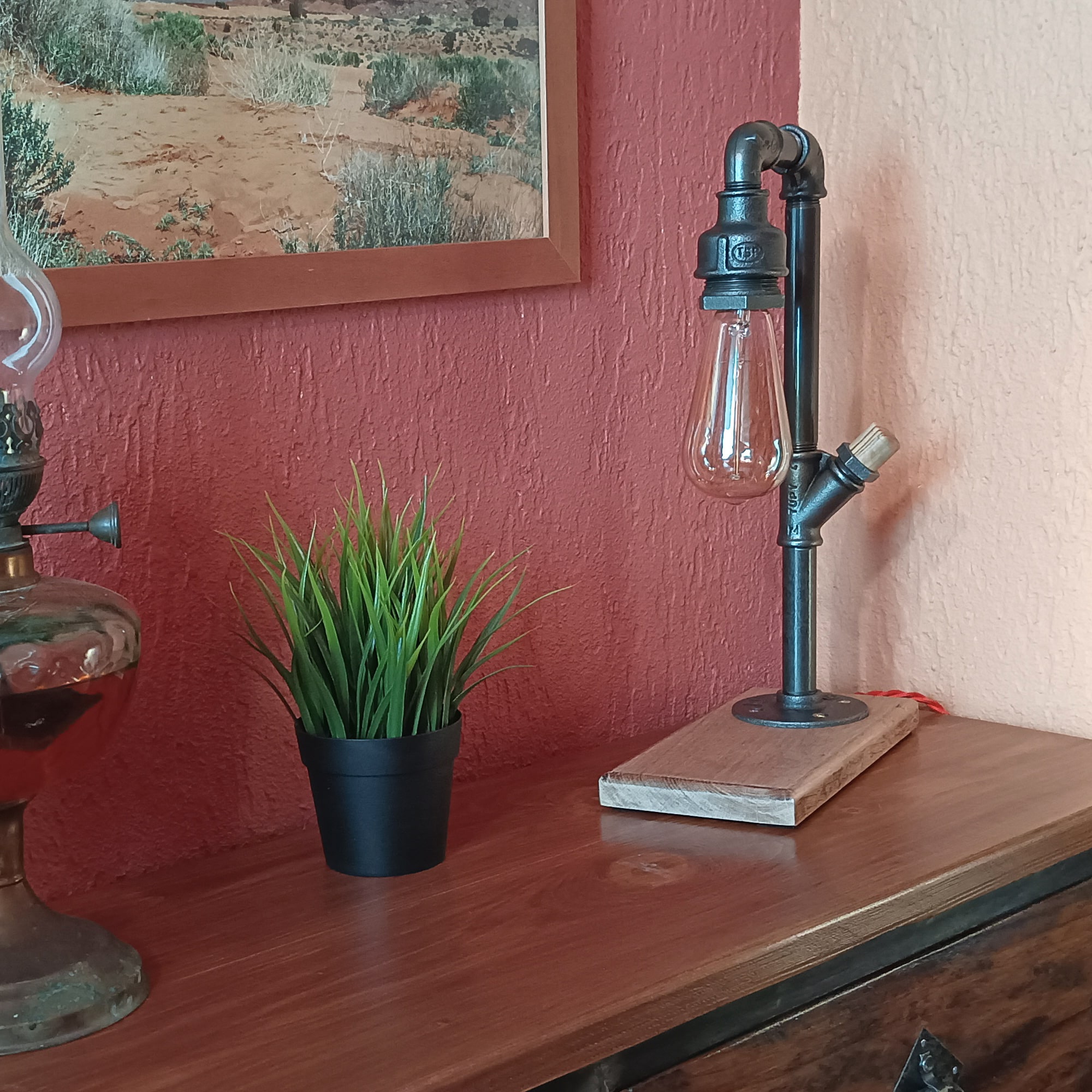 Lampe industrielle interrupteur bois – Image 2