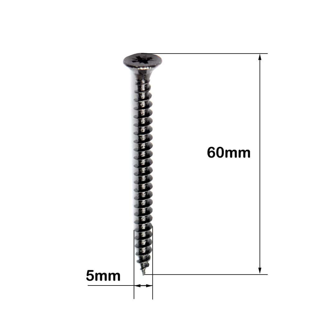 vis noire 5 x 60mm pour cheville et bois – Image 4