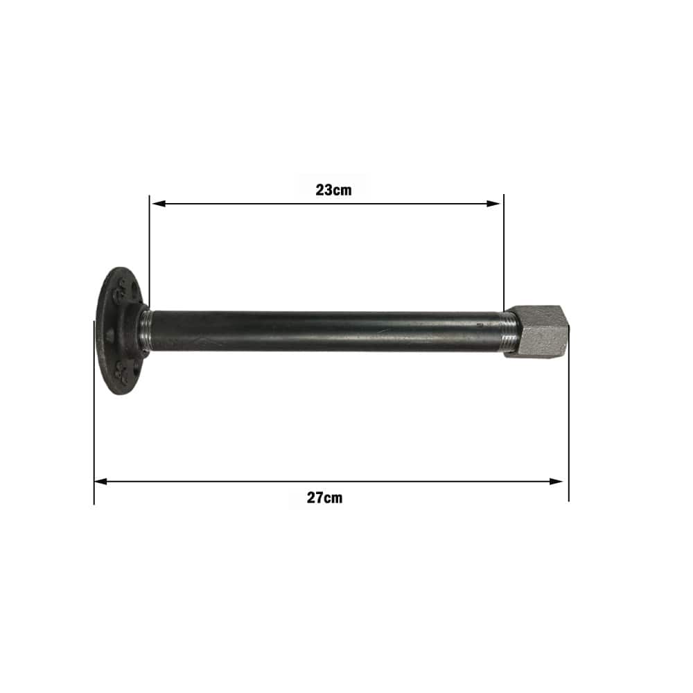 Support droit métal pour étagère finition bouchon plomberie longueur 27cm