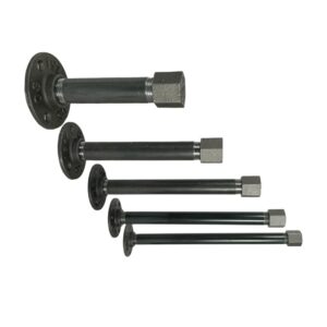 vue ensemble support droit métal pour étagère style industriel
