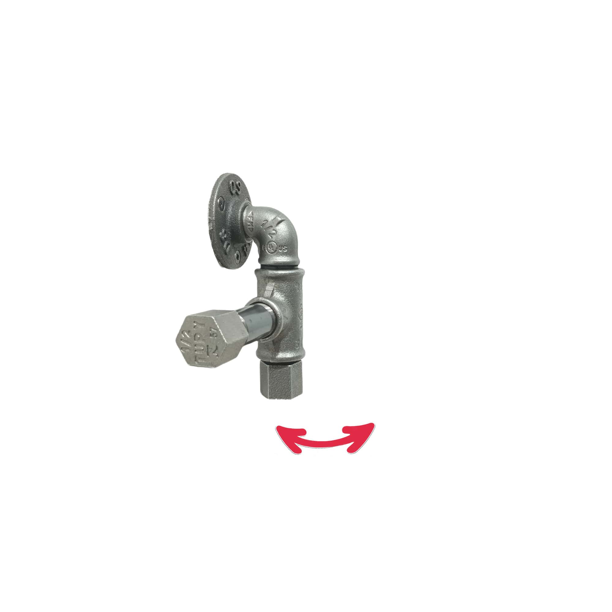 penderie murale pivotable raccord fonte style industriel
