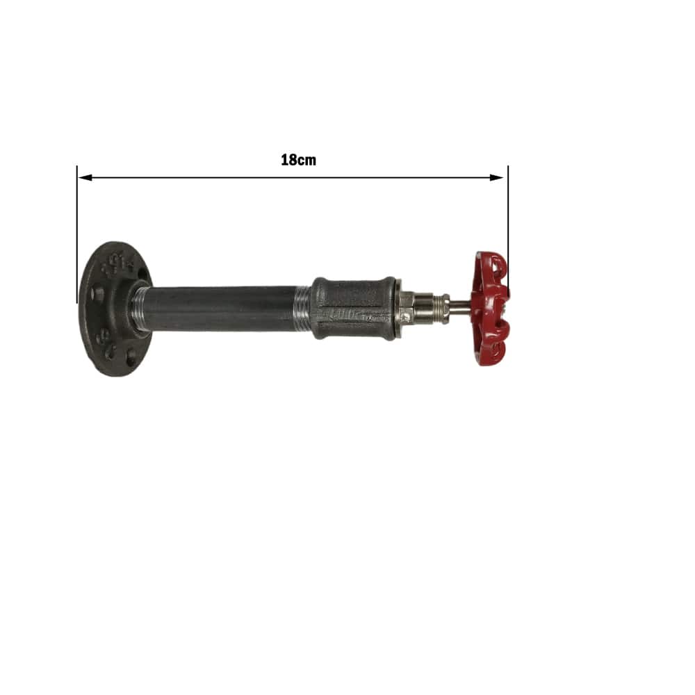 Support droit métal 18 cm pour étagère finition vanne rouge