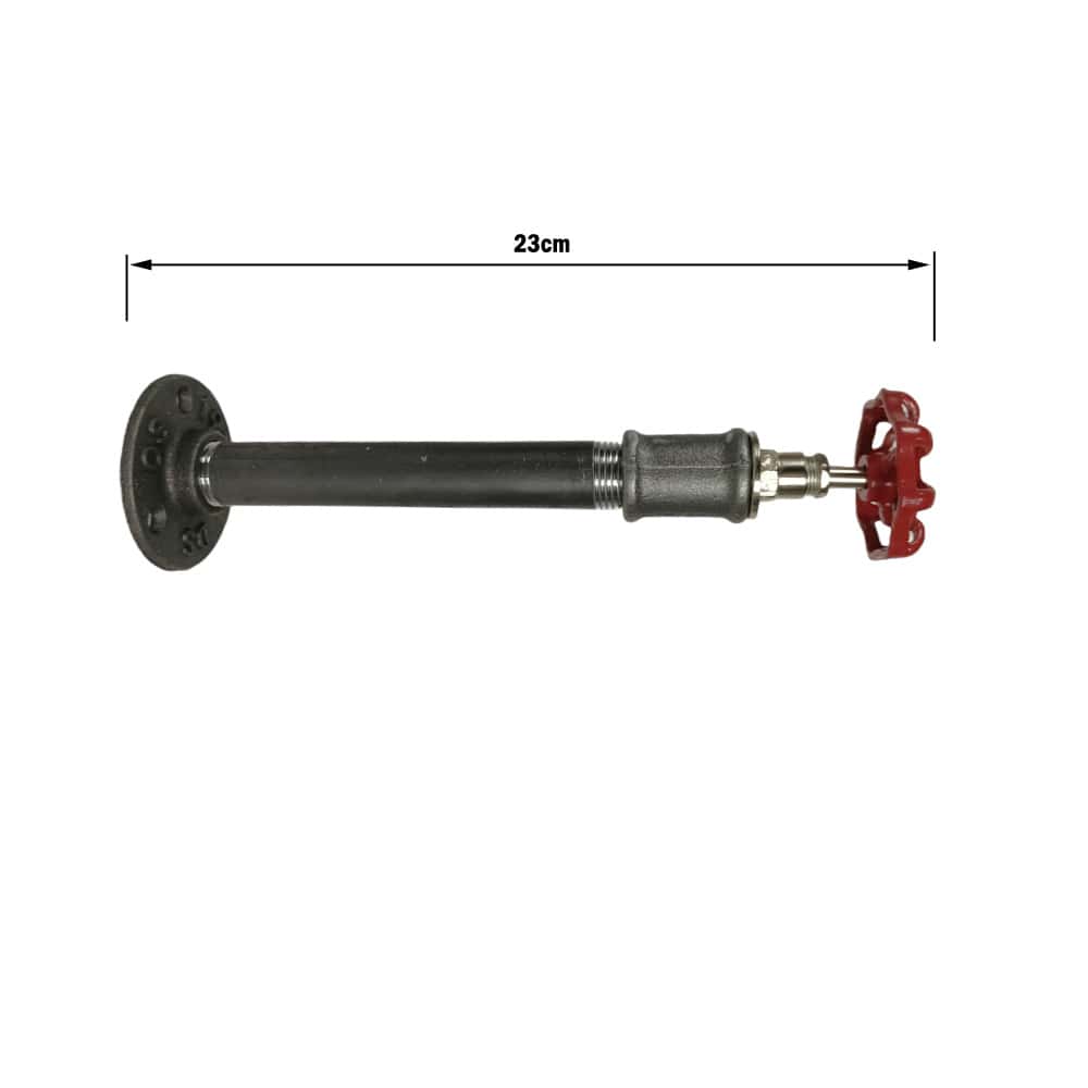 Support droit métal 23 cm pour étagère finition vanne rouge