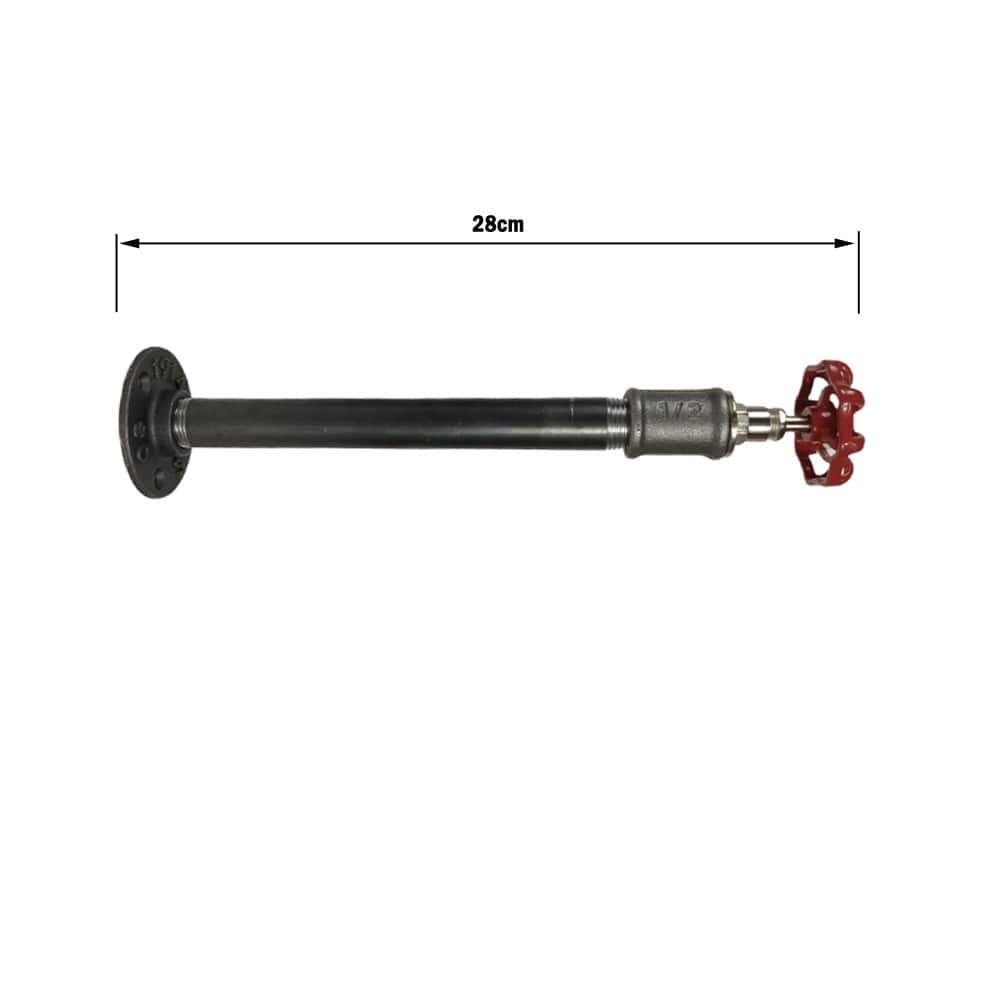 Support droit métal 28 cm pour étagère finition vanne rouge