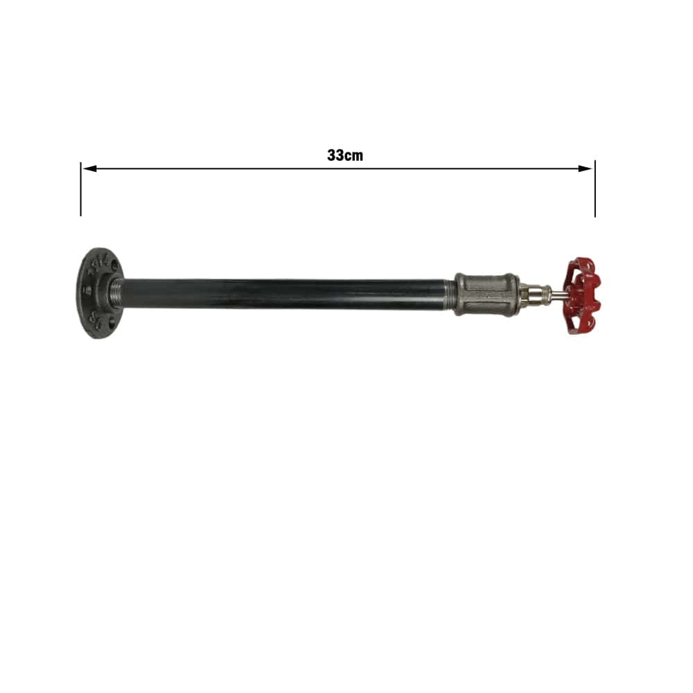 Support droit métal 33 cm pour étagère finition vanne rouge