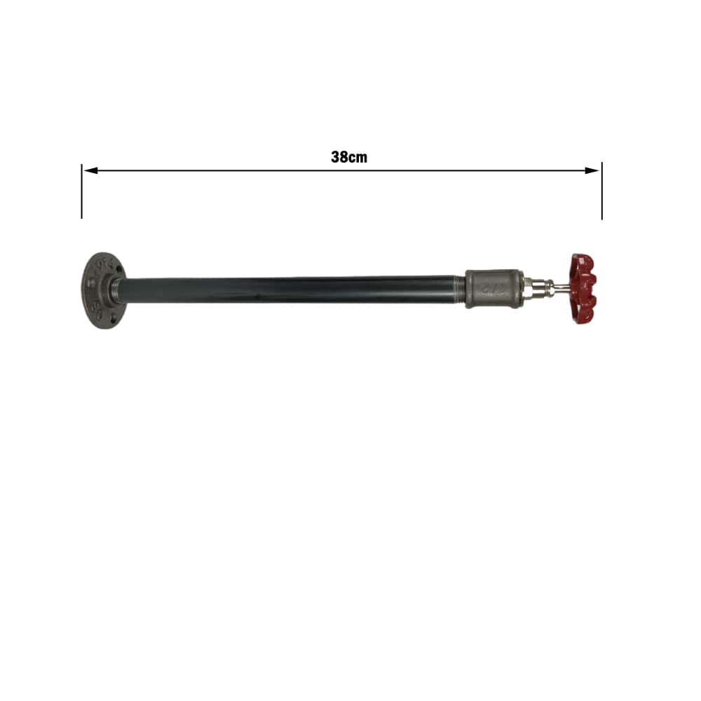 Support droit métal 38 cm pour étagère finition vanne rouge