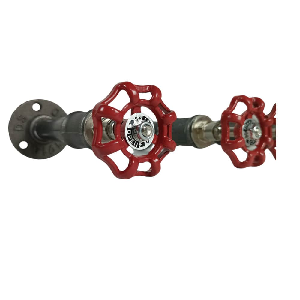 Support droit métal pour étagère finition vanne rouge zoom volant
