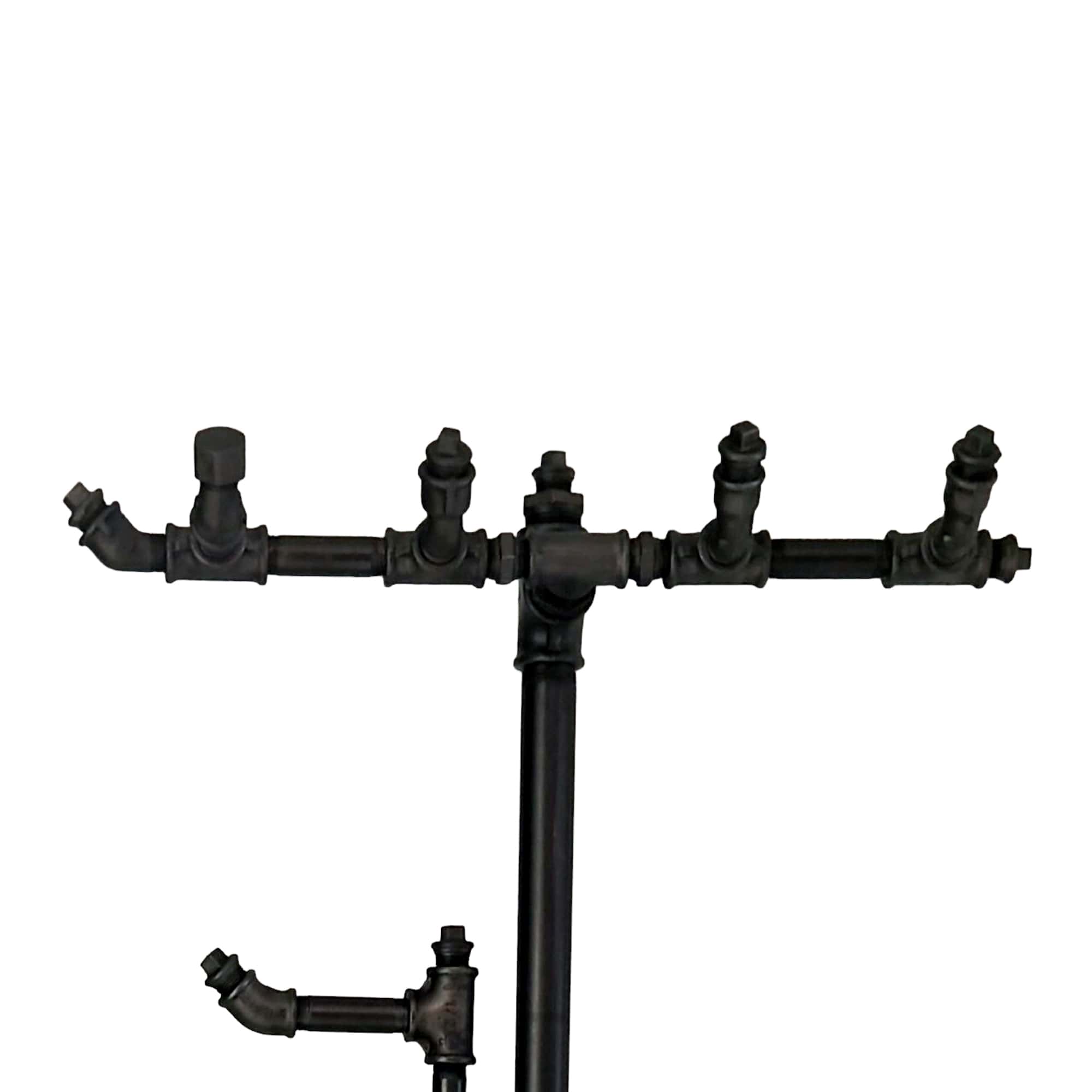 Portemanteau sur pied industriel en métal avec 5 accroches horizontales pour vos manteaux