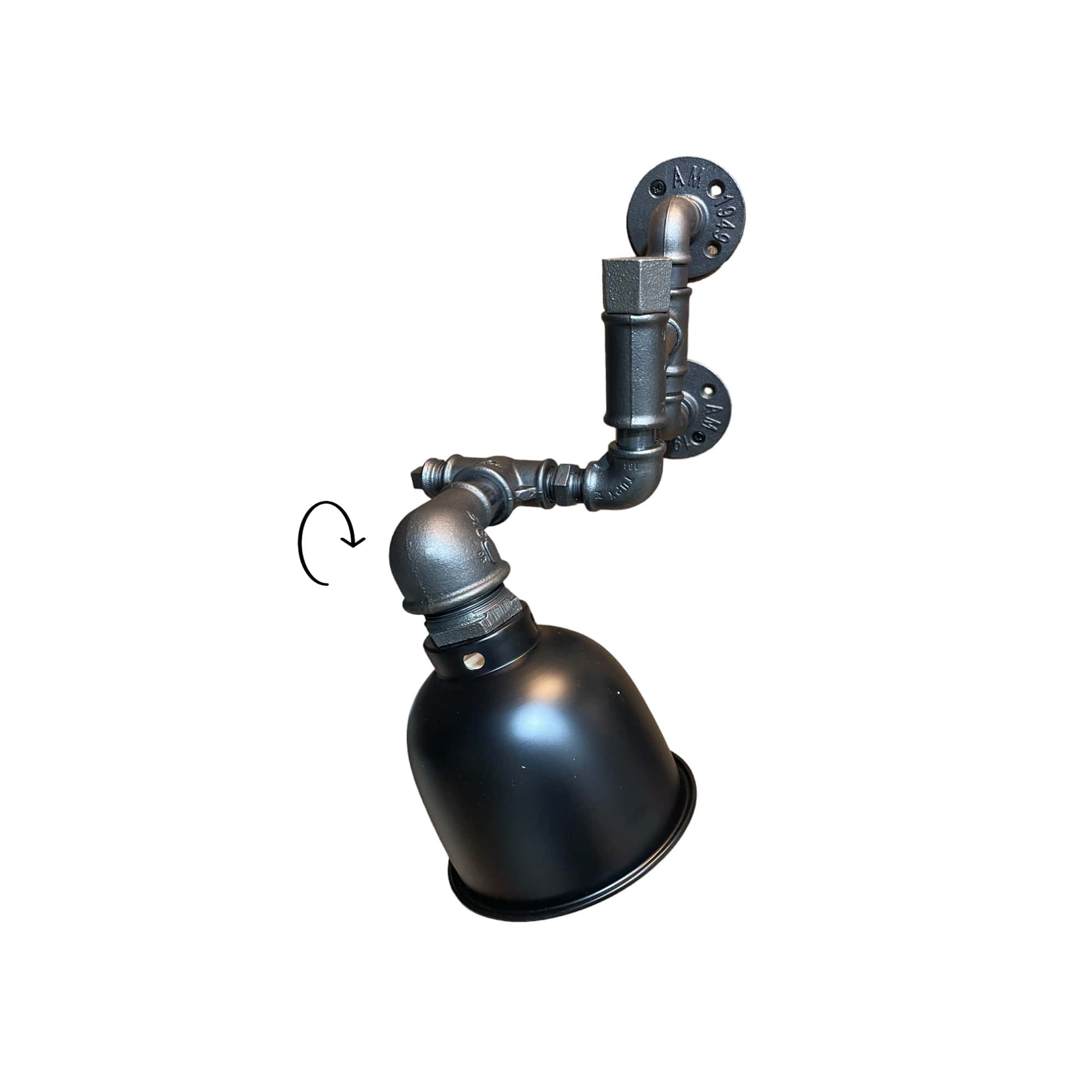 Lampe Murale Articulée en Raccords de Plomberie - Éclairage Industriel Innovant – Image 3