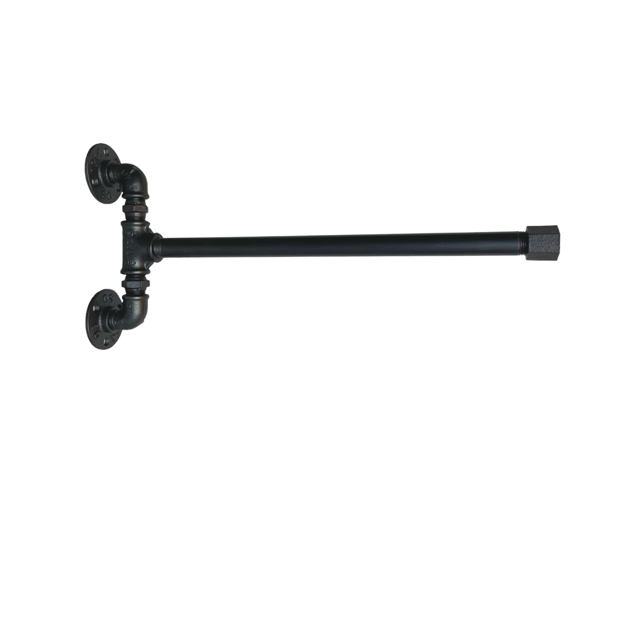 Porte serviette raccord de plomberie style industriel droit