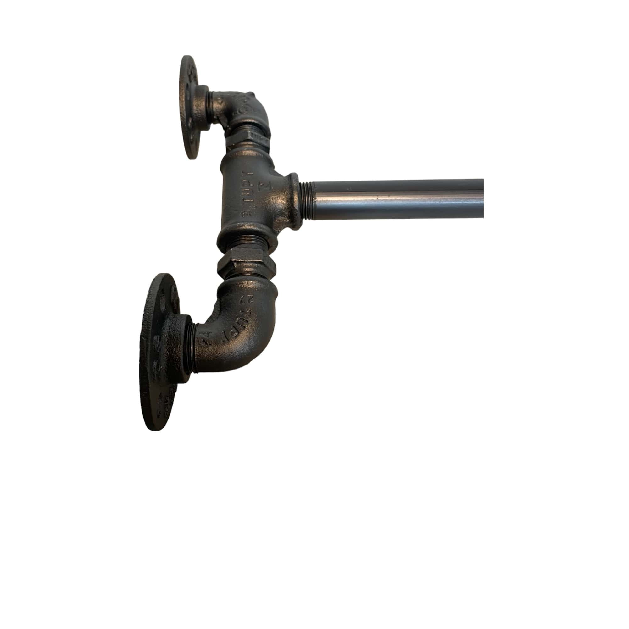 support du Porte serviette raccord plomberie style industriel droit